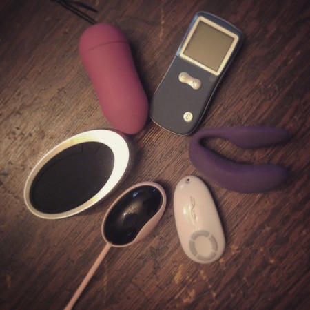 L'amourose MAE+ on the left, Marc Dorcel Secret Remote Control Vibe up top, and the We-Vibe 4 Plus on the right