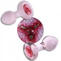 Atomic Rose style pink glass butt plug from Crystal Delights