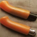A Tantus Little Secret vibe, shown at the top with the We-Vibe Salsa and at the bottom with the included Tantus N1 bullet. It's a great fit, although the Salsa does look quite a bit out of place compared to the included N1 bullet. 
