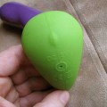 The markings on the Leaf Spirit vibrator are all required by law to be there. Unfortunately, they take up a lot of space on the sex toy! 
