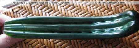 Fucking Sculptures - Small Green G-Spoon Glass Dildo