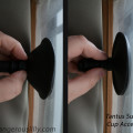 Tantus Suction Cup - Showing before and after suction on a window