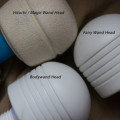 Bodywand Original - Showing the difference in heads between Bodywand, Magic Wand and Fairy Wand. Magic Wand head is highly textured, it almost looks like a subtle brain pattern and as a result it looks very dirty compared to the others. 