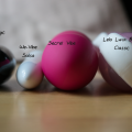 The Secret Vibe Remote Control Vibrator by Marc Dorcel is larger than I expected. To show a size comparison, first there is the Doc Johnson Black Magic Bullet vibe, the We-Vibe Salsa, the Secret Vibe and then the Lelo Luna Beads Classic