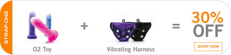 Black Friday Tantus sale bundle - Any O2 dildo plus the Vibrating Velvet Harness = 30% off