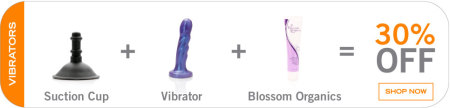 Black Friday sale at Tantus - Buy the suction cup attachment plus any vibrator and a bottle of Blossom Organics lube, get 30% off everything