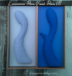 L'amourose Prism V in Sky Blue and L'amourose Prism VII Rabbit Vibrator in Azure Blue