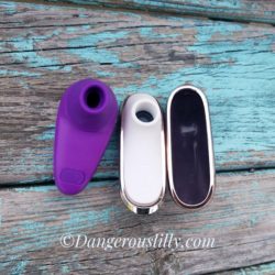 Showing the difference in the nozzle and body of the Womanizer Starlet vs Satisfyer Pro Travel